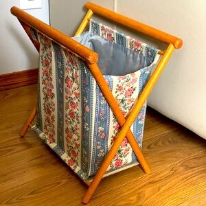 Shabby Chic Floral Knitting Basket. Vintage small